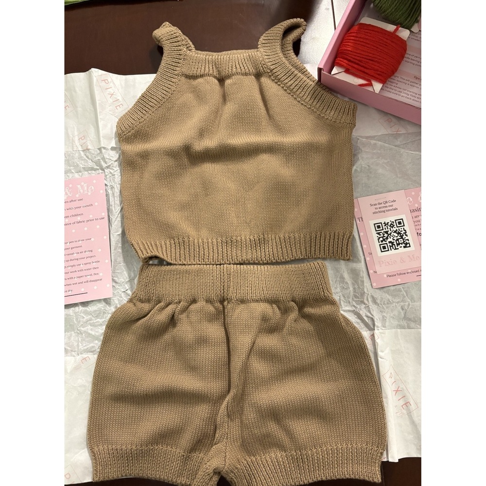 Pixie And Me DIY Embroidery Kit 1‎ - 2 Years Old Latte Brown Tank Shirts 5 Yarn